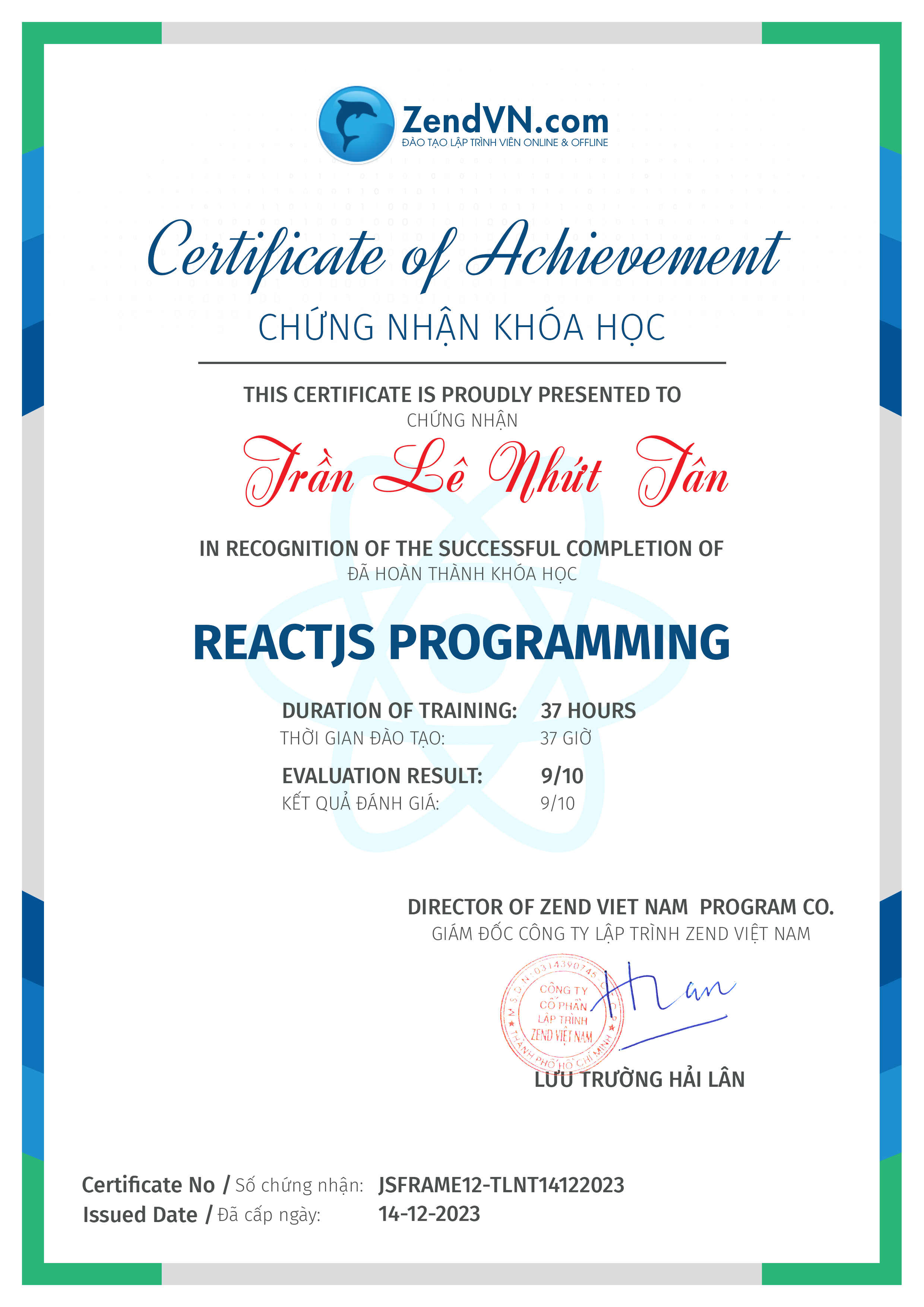 certificate