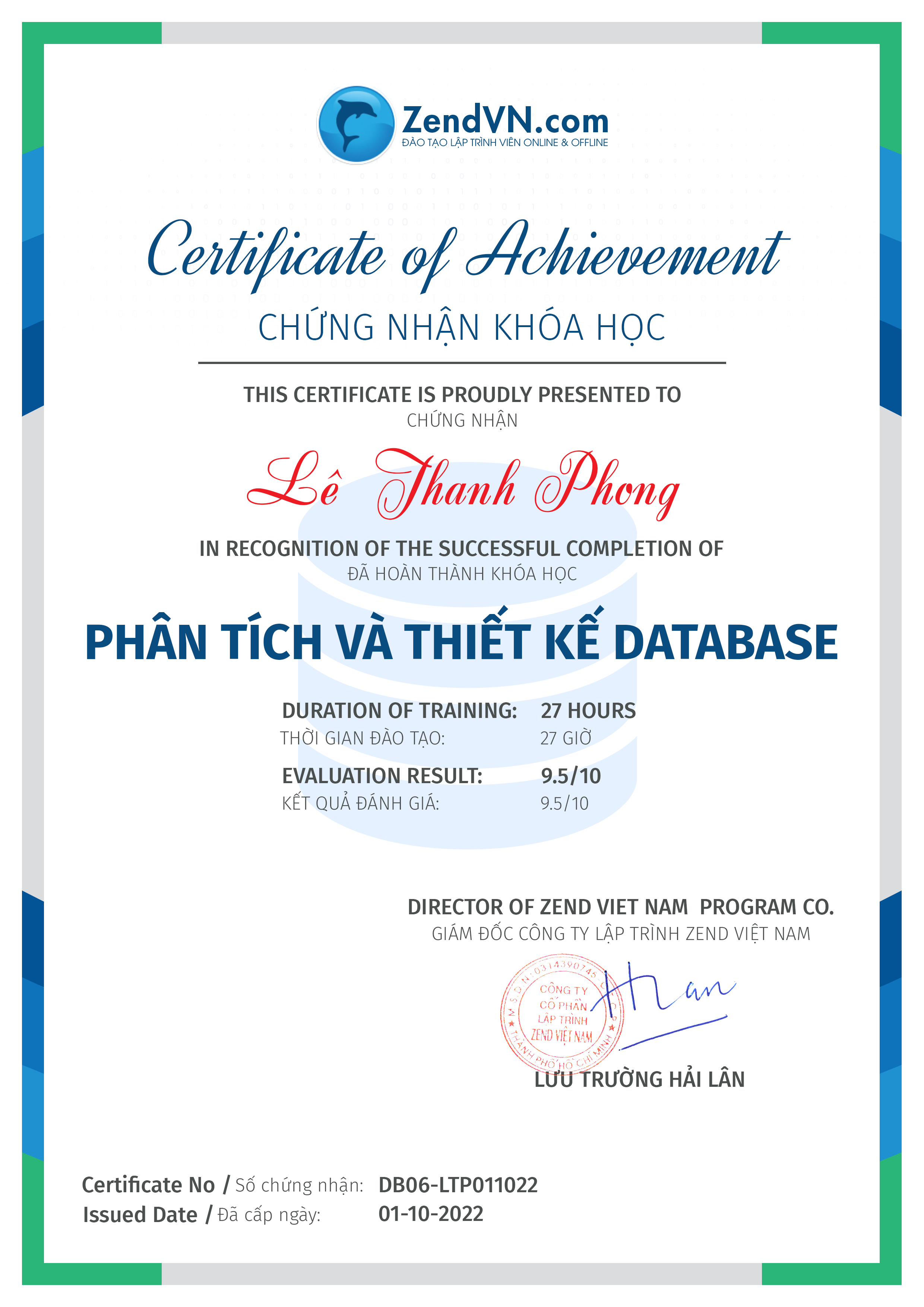 certificate