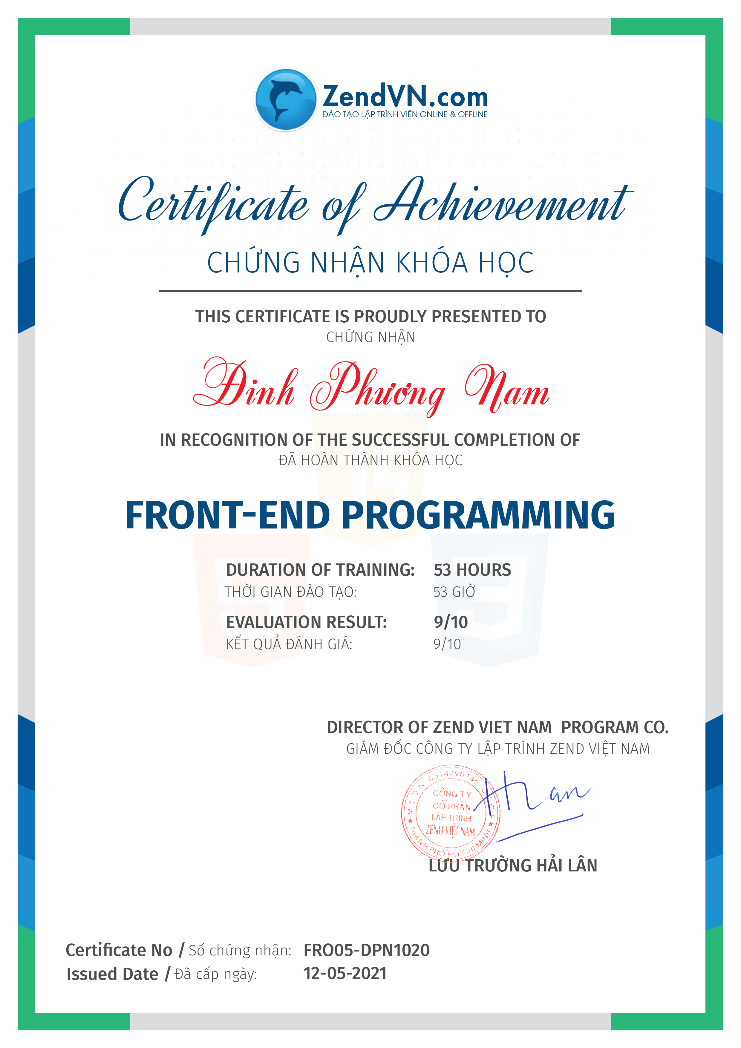 certificate