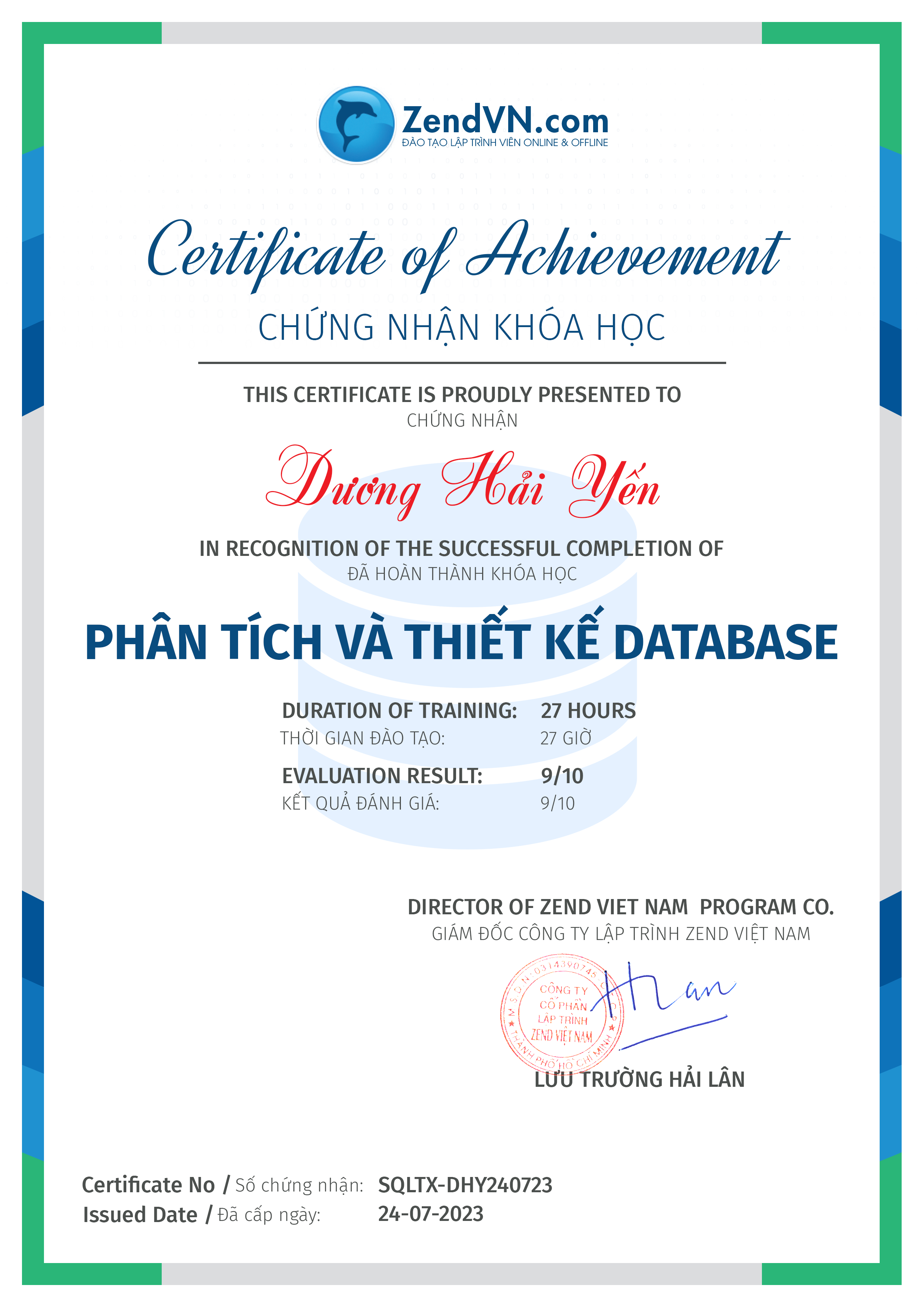 certificate