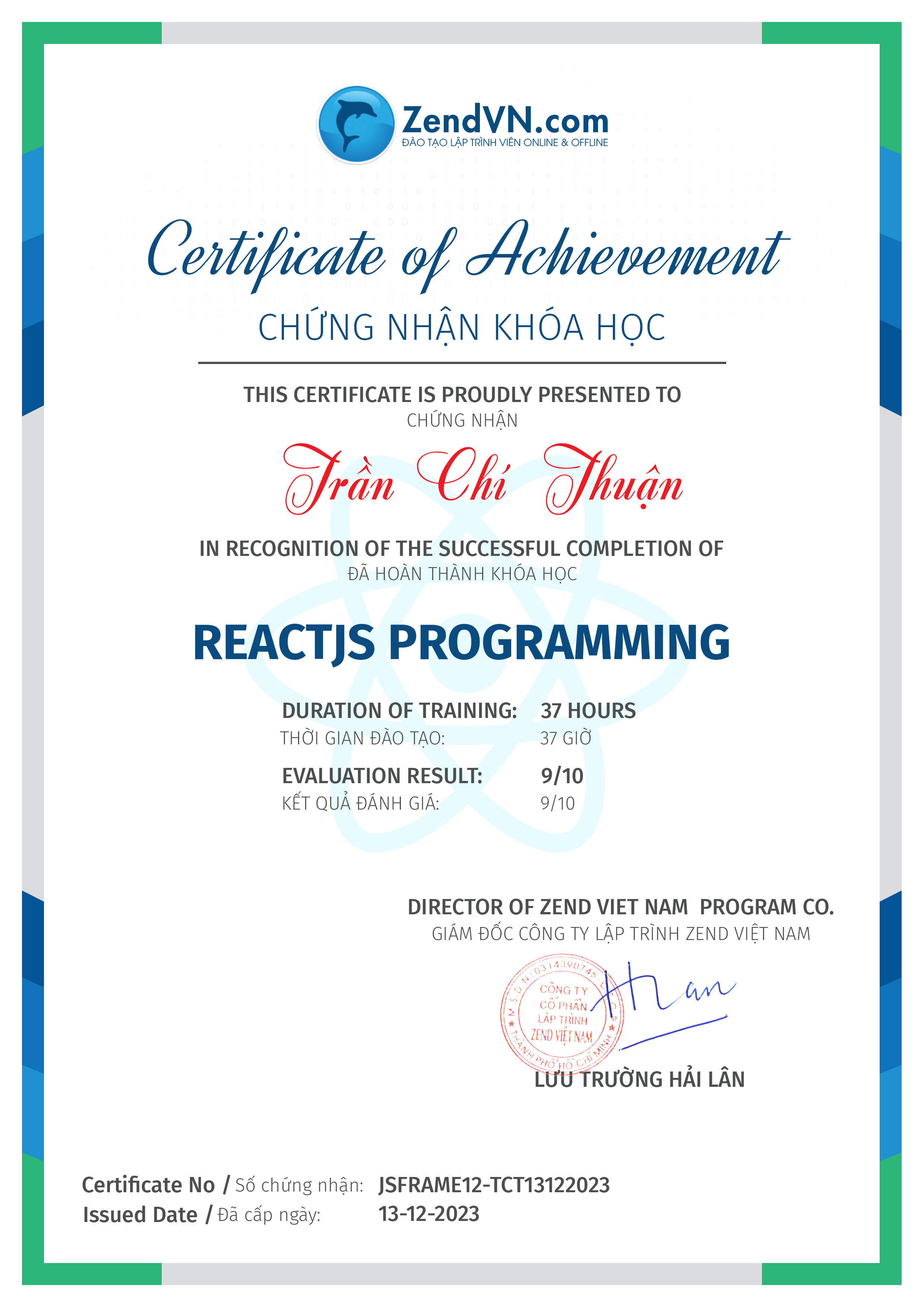 certificate