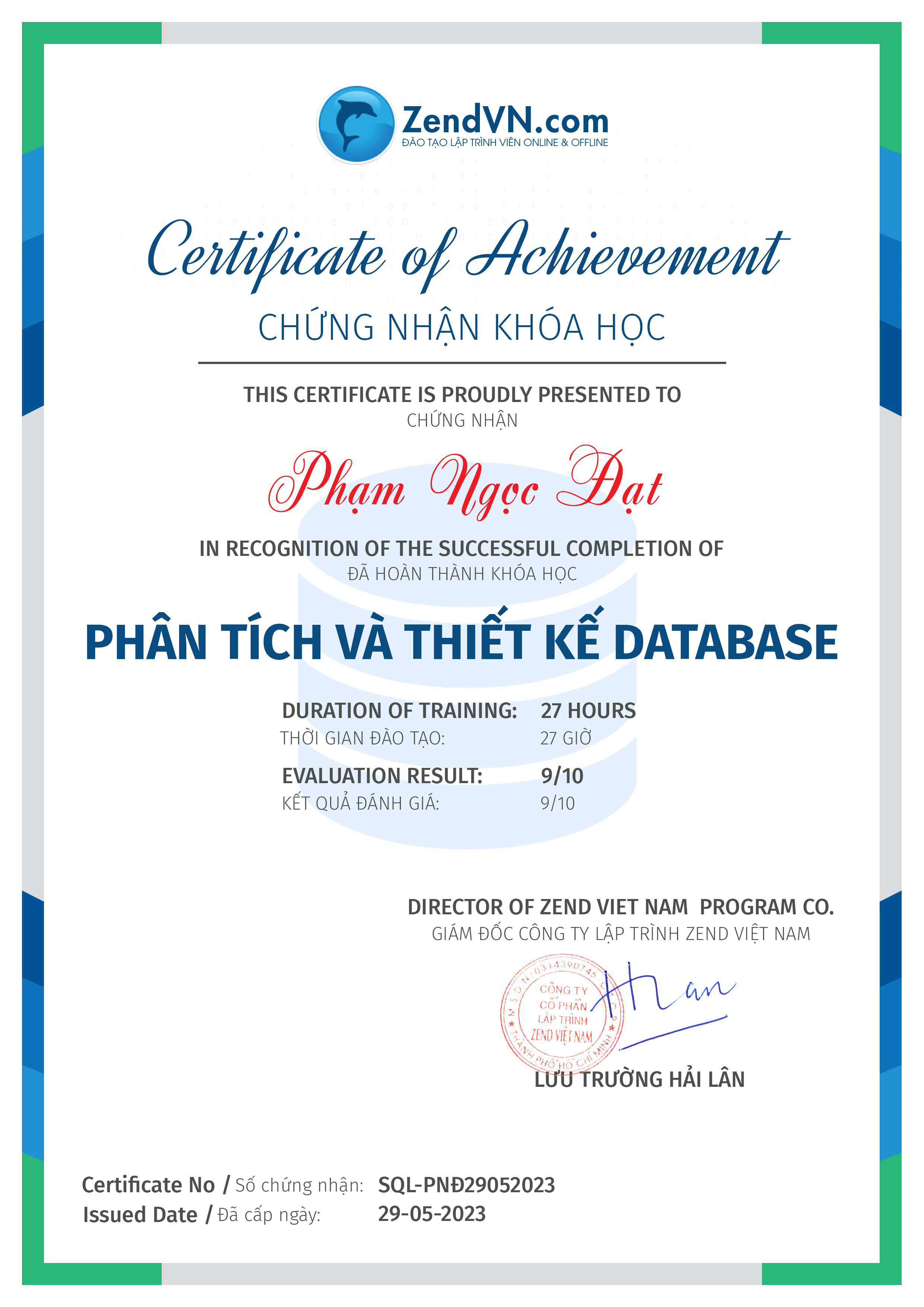 certificate