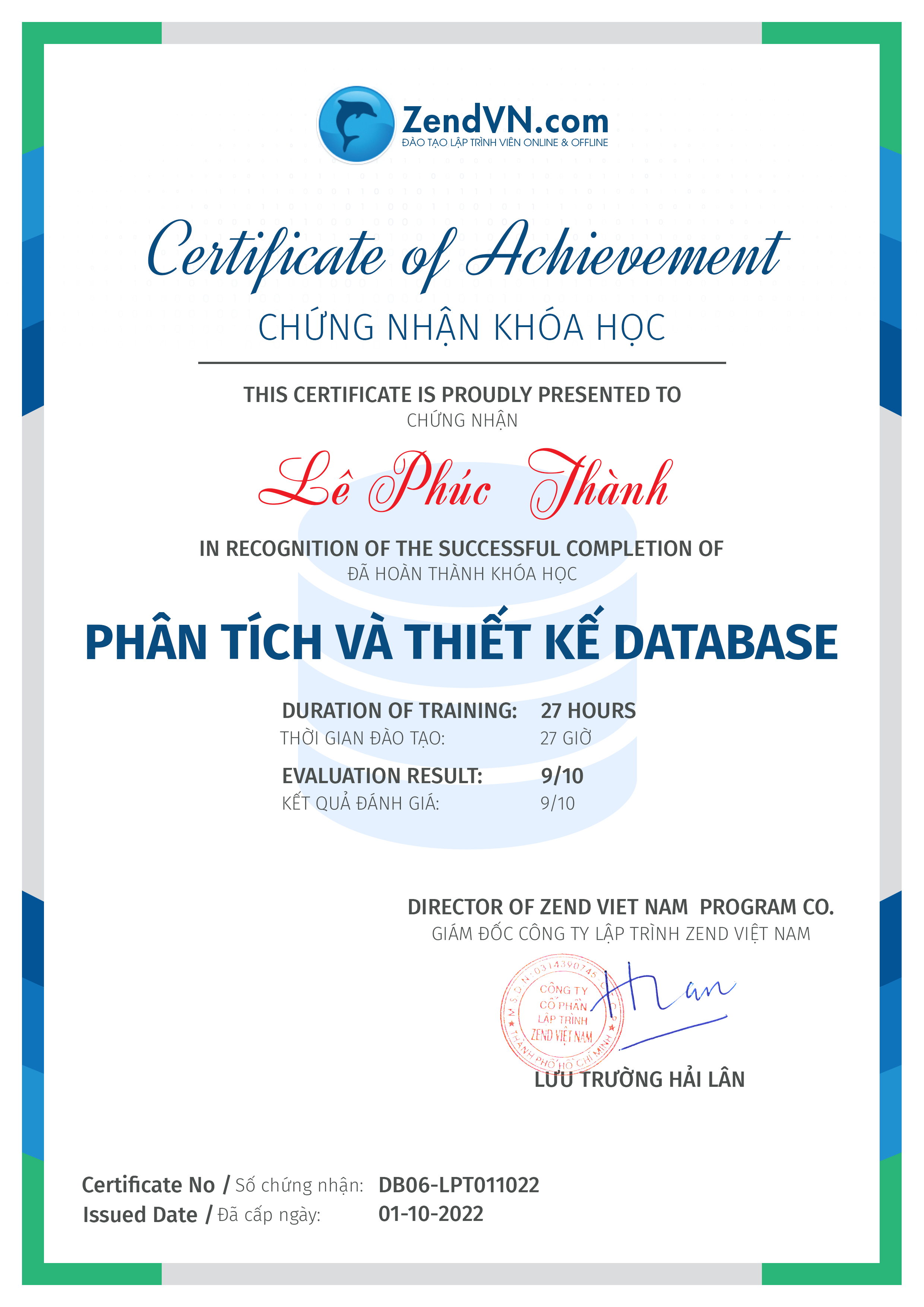 certificate
