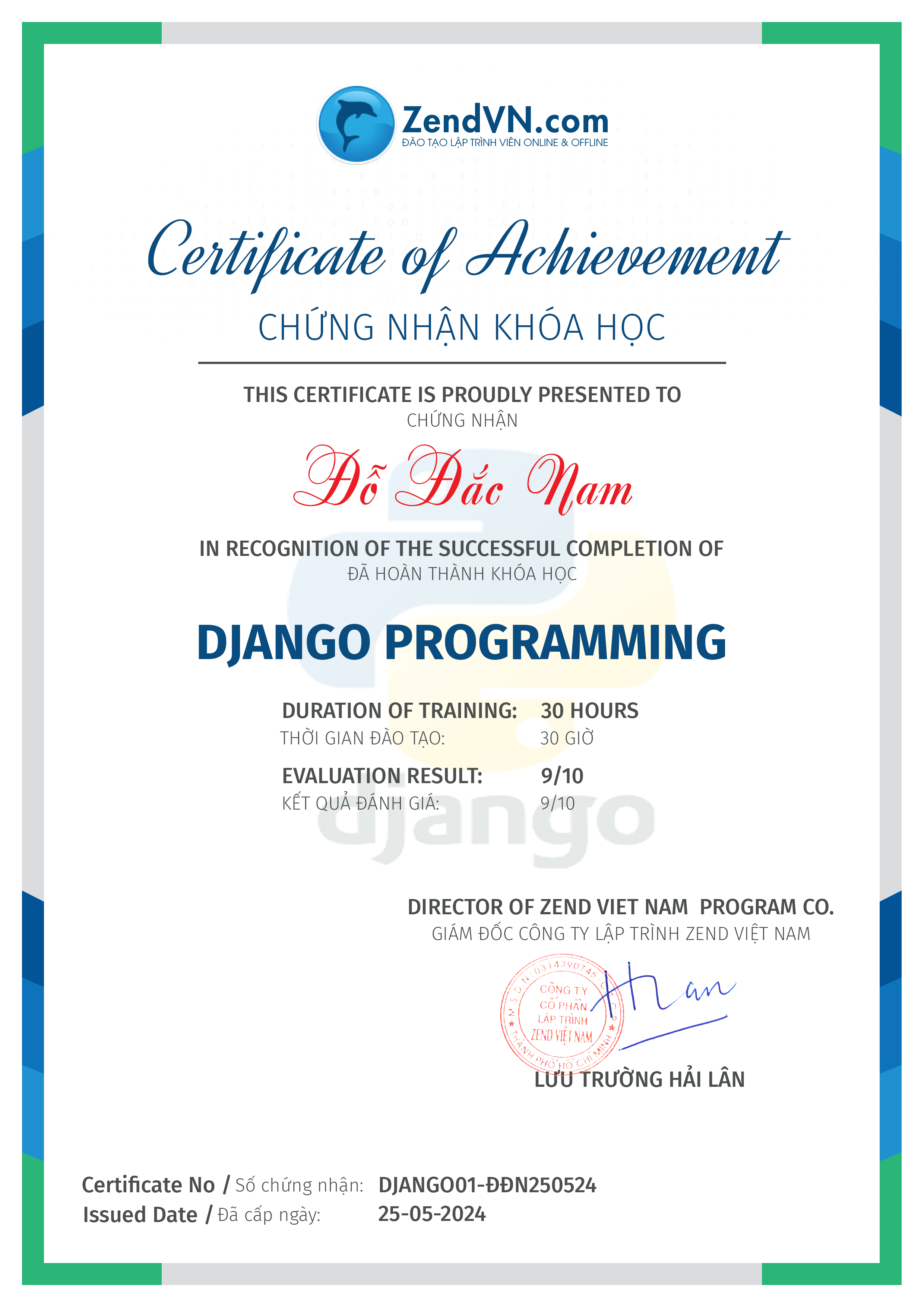 certificate